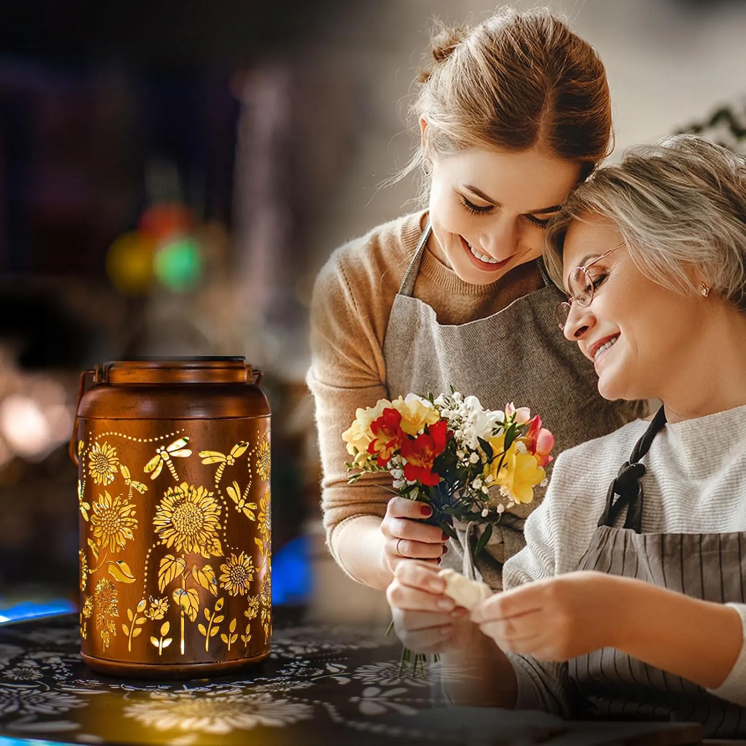 2pack Solar Lanterns Lights Outdoor Hanging Lantern Waterproof Metal LED Dragonfly Christmas Decor Fathers Day Gifts for Women Men Mom Grandma Solar Light for Garden,Yard,Patio, Lawn,Pathway,Landscape