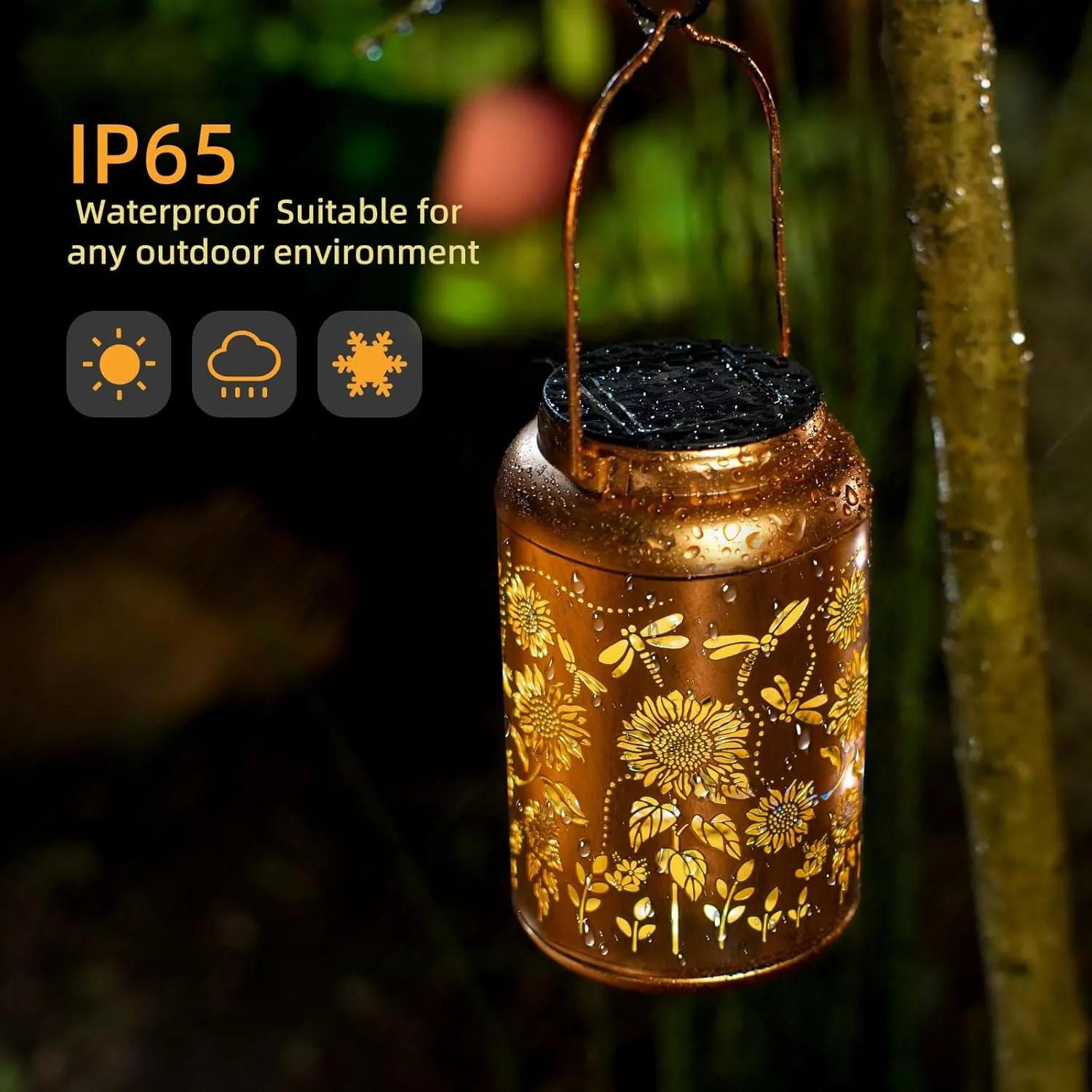 2pack Solar Lanterns Lights Outdoor Hanging Lantern Waterproof Metal LED Dragonfly Christmas Decor Fathers Day Gifts for Women Men Mom Grandma Solar Light for Garden,Yard,Patio, Lawn,Pathway,Landscape
