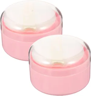 2pcs Body Powder Puff Boxes Empty Body Powder Dispenser Case with Powder Puffs Loose Powder Containers for Home Travel Use
