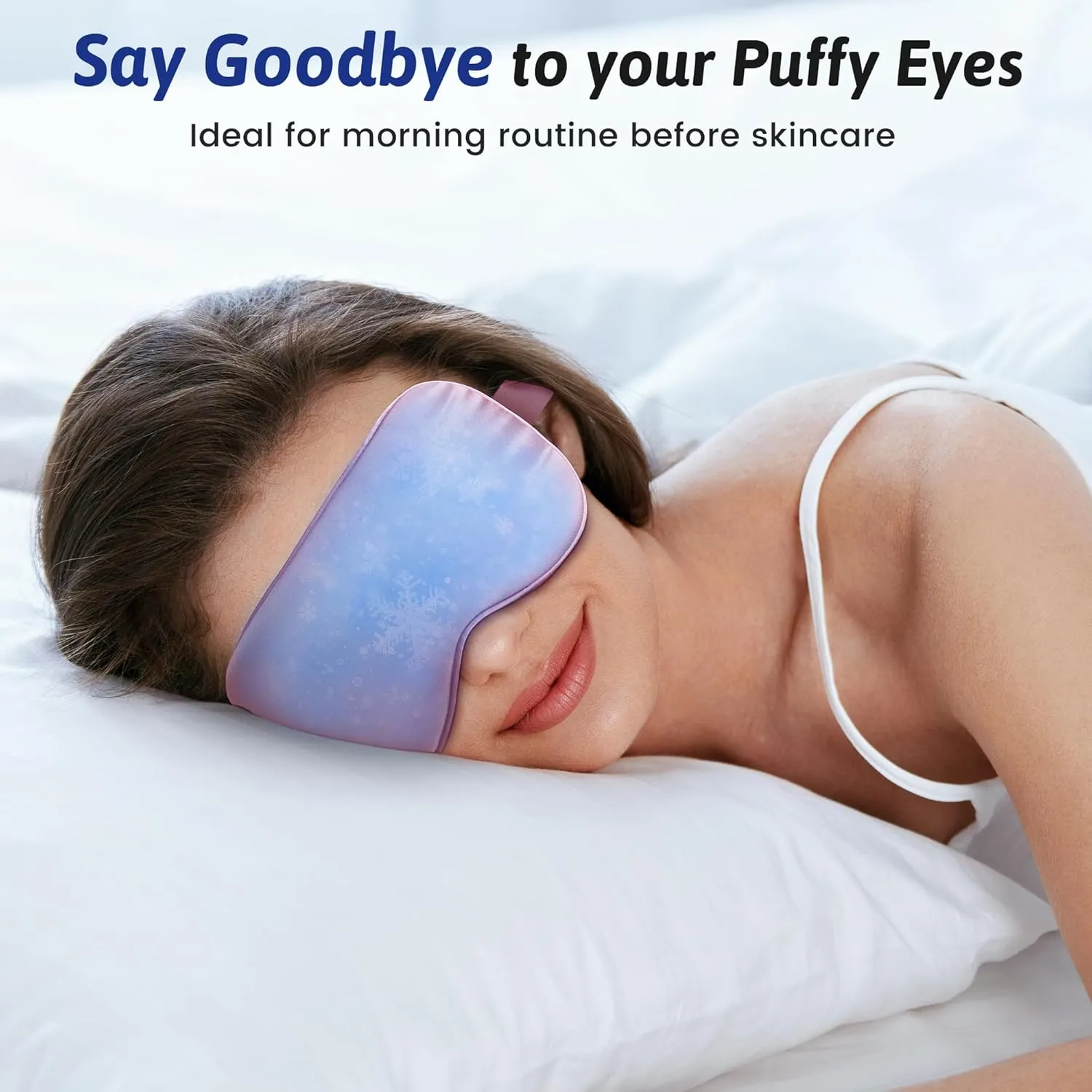 2PCS Cold Eye Mask - Cooling Eye Mask for Puffy Eyes, Cold Compress for Dark Circles, Tired Eyes, Headache, Migraines Relief - Reusable Gel Ice Pack, Weighted Sleep Mask(Black, Pink)