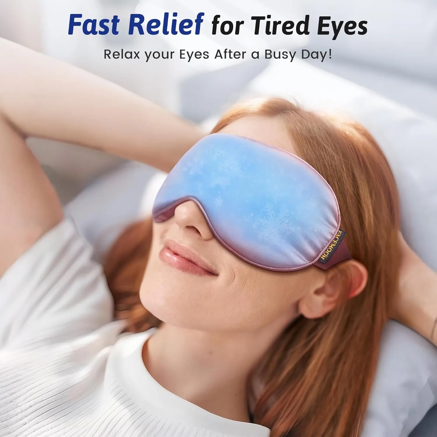 2PCS Cold Eye Mask - Cooling Eye Mask for Puffy Eyes, Cold Compress for Dark Circles, Tired Eyes, Headache, Migraines Relief - Reusable Gel Ice Pack, Weighted Sleep Mask(Black, Pink)