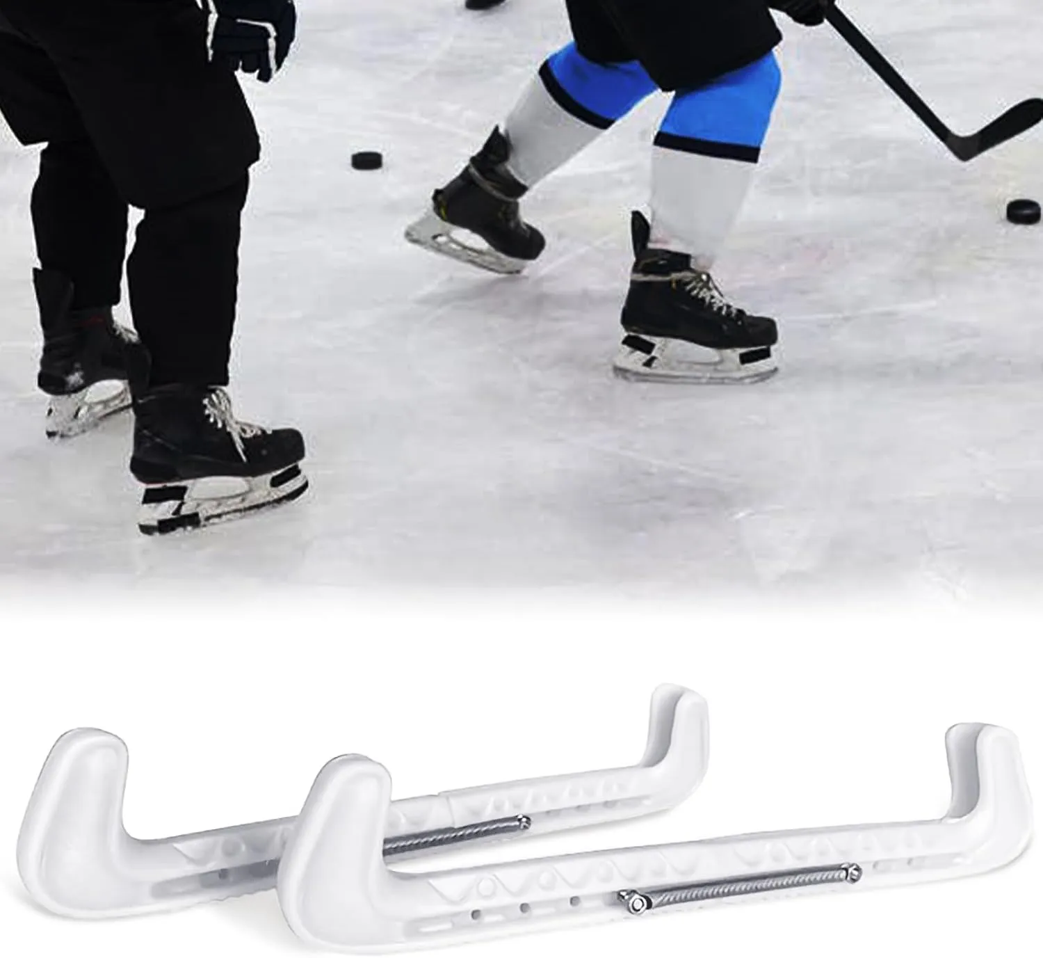 2PCS Hard Adjustable Ice Skate Guards Protective Hockey Skating Blade Walking Covers Skate Protector for Figure Skating Soft Skate Blade Covers