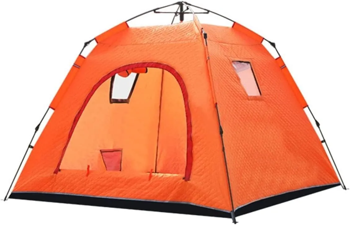 3-5 People Ice Fishing Hut Tent with Carry Bag, Winter Ice Fishing Shelter Fully Automatic Warm and Thick Cotton Tent, Outdoor Camping Warm Shade Shelter Tent