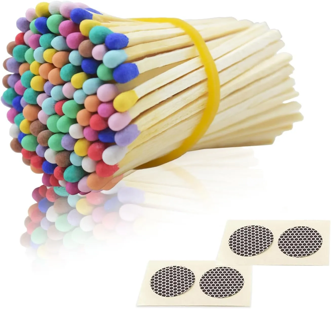 3 Inch Rainbow Matches (100 Count) - Decorative Wooden Safety Matches with Striker for Candles, Weddings, Fireplace, Home Decor, Gifts