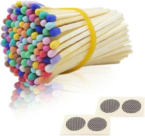 3 Inch Rainbow Matches (100 Count) - Decorative Wooden Safety Matches with Striker for Candles, Weddings, Fireplace, Home Decor, Gifts