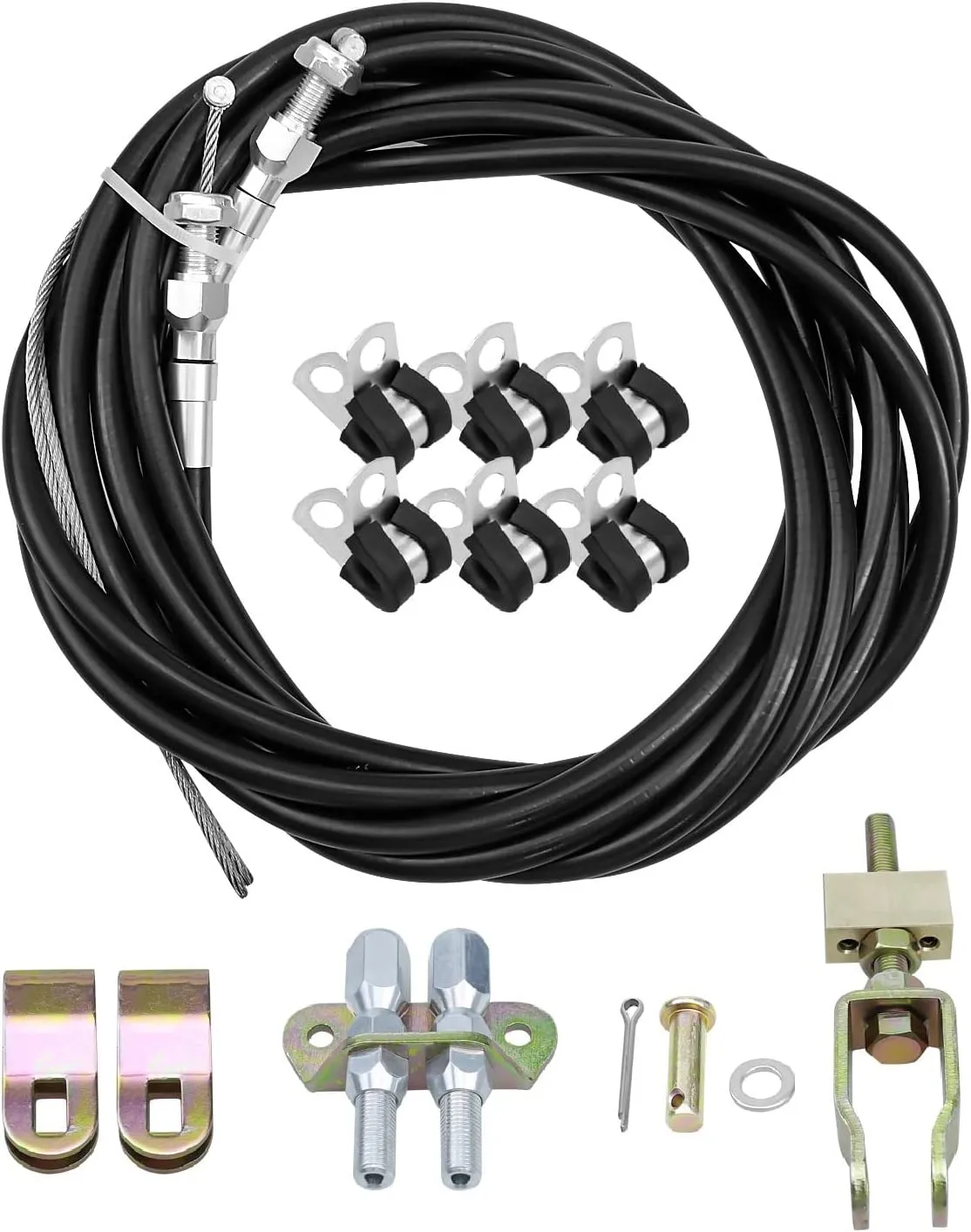 330-9371 Parking Brake Cable Kit Fit for Wilwood 110" Long Cables with a 97" Long Sheath, Universal Emergency Brake Cable Repair Kit