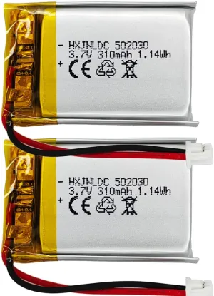 3.7V 310mah 502030 Battery for VXI BlueParrott B250-XT Bluetooth Headset Battery Replacement dashcam Nextbase Dash cam 402G 412GW 512G Cobra 840 Keychain cam 808 Small Camera C3,C11 16