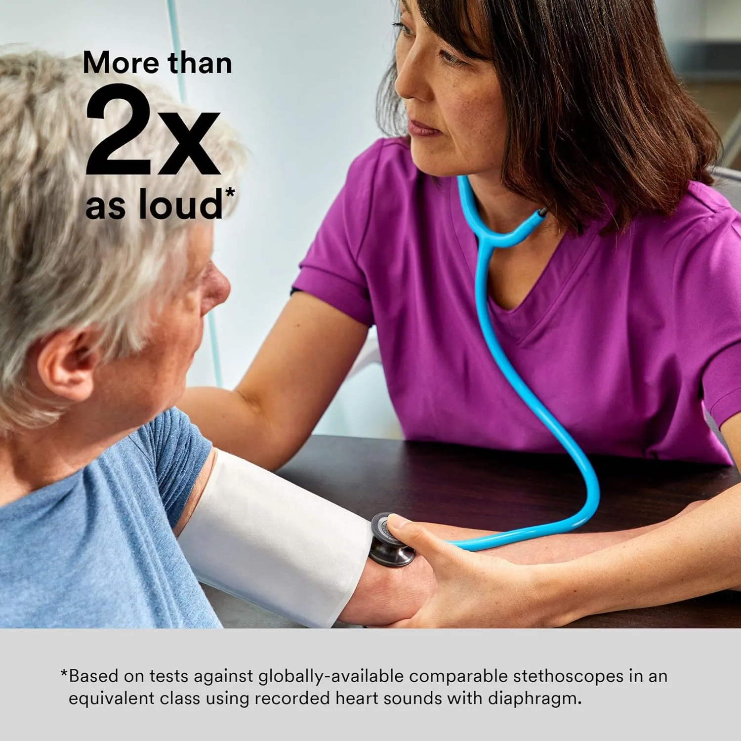 3M Littmann Classic III Monitoring Stethoscope, 5803, More Than 2X as Loud, Weighs Less, Stainless Steel Black-Finish Chestpiece, 27' Black Tube, Stem and Headset