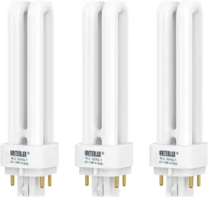 3Pack PLC-13W 4 Pin G24q-1,Double Tube, Compact Fluorescent Light Bulb - Replaces Sylvania 20671 CF13DD/E/835 - Philips 38327-3 PL-C 13W/835/4P/ALTO and GE 97596 F13DBX/835/ECO4P(3)