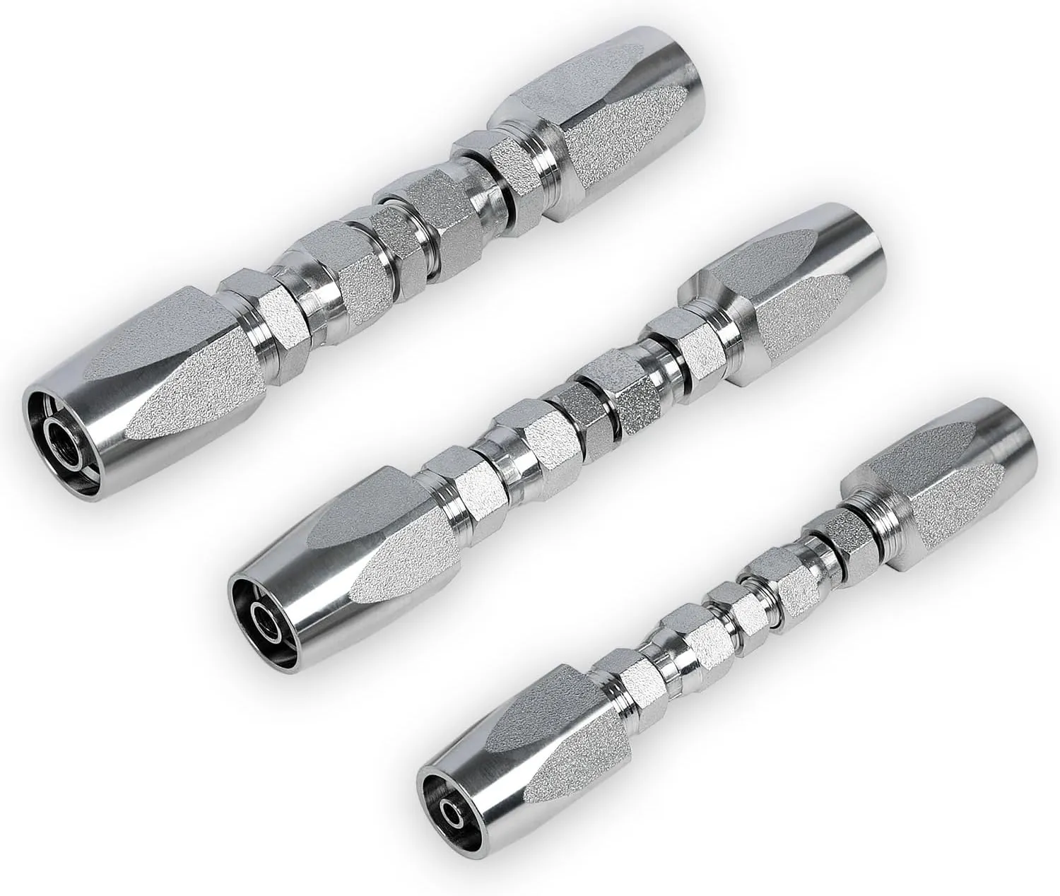 3Packs Reusable Hydraulic Hose Field Repair Kit, 1/4" 3/8" 1/2" Inner Diameter Hydraulic Hose Repair Fitting, 4000 psi Pressure Rating Compatible with R2, R16, R17, R19 2-wire hydraulic hoses,