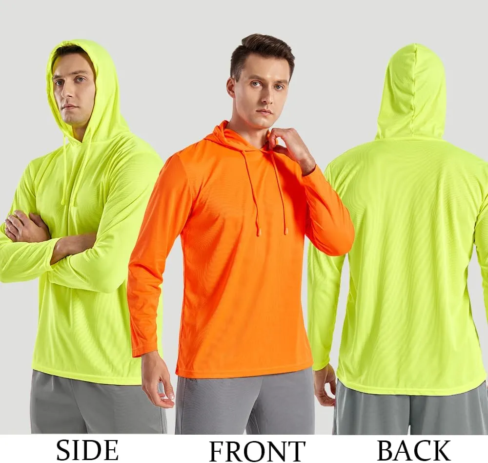 3PC or 6PC Men’s UPF 50  Sun Protection Lightweight Long Sleeve Hoodie, Quick-Dry SPF UV Shirt for Outdoor Active Wear