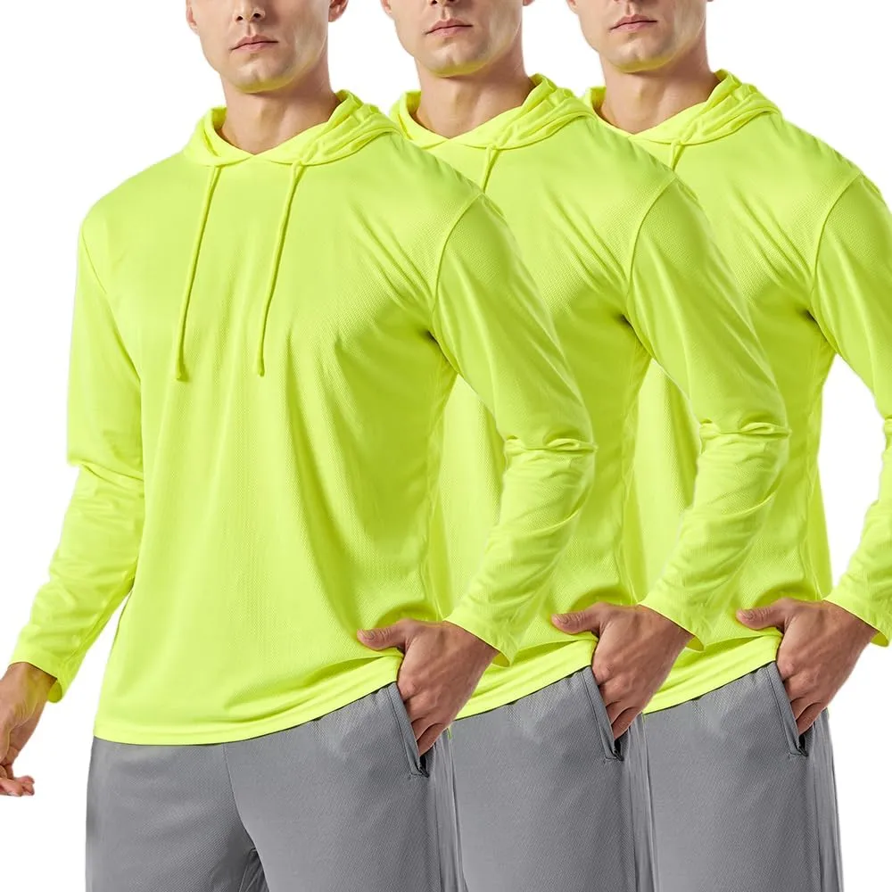 3PC or 6PC Men’s UPF 50  Sun Protection Lightweight Long Sleeve Hoodie, Quick-Dry SPF UV Shirt for Outdoor Active Wear