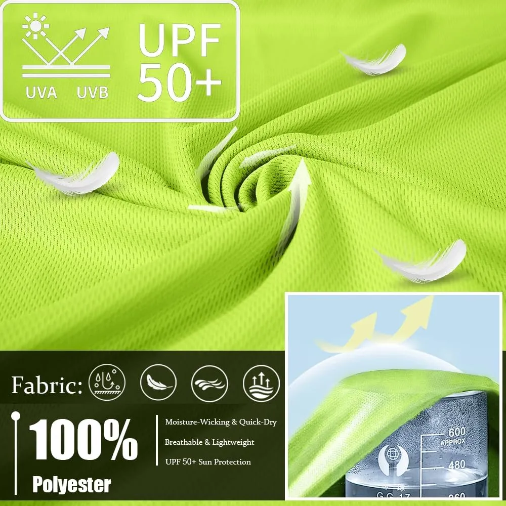 3PC or 6PC Men’s UPF 50  Sun Protection Lightweight Long Sleeve Hoodie, Quick-Dry SPF UV Shirt for Outdoor Active Wear