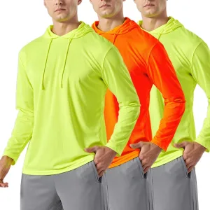 3PC or 6PC Men’s UPF 50  Sun Protection Lightweight Long Sleeve Hoodie, Quick-Dry SPF UV Shirt for Outdoor Active Wear