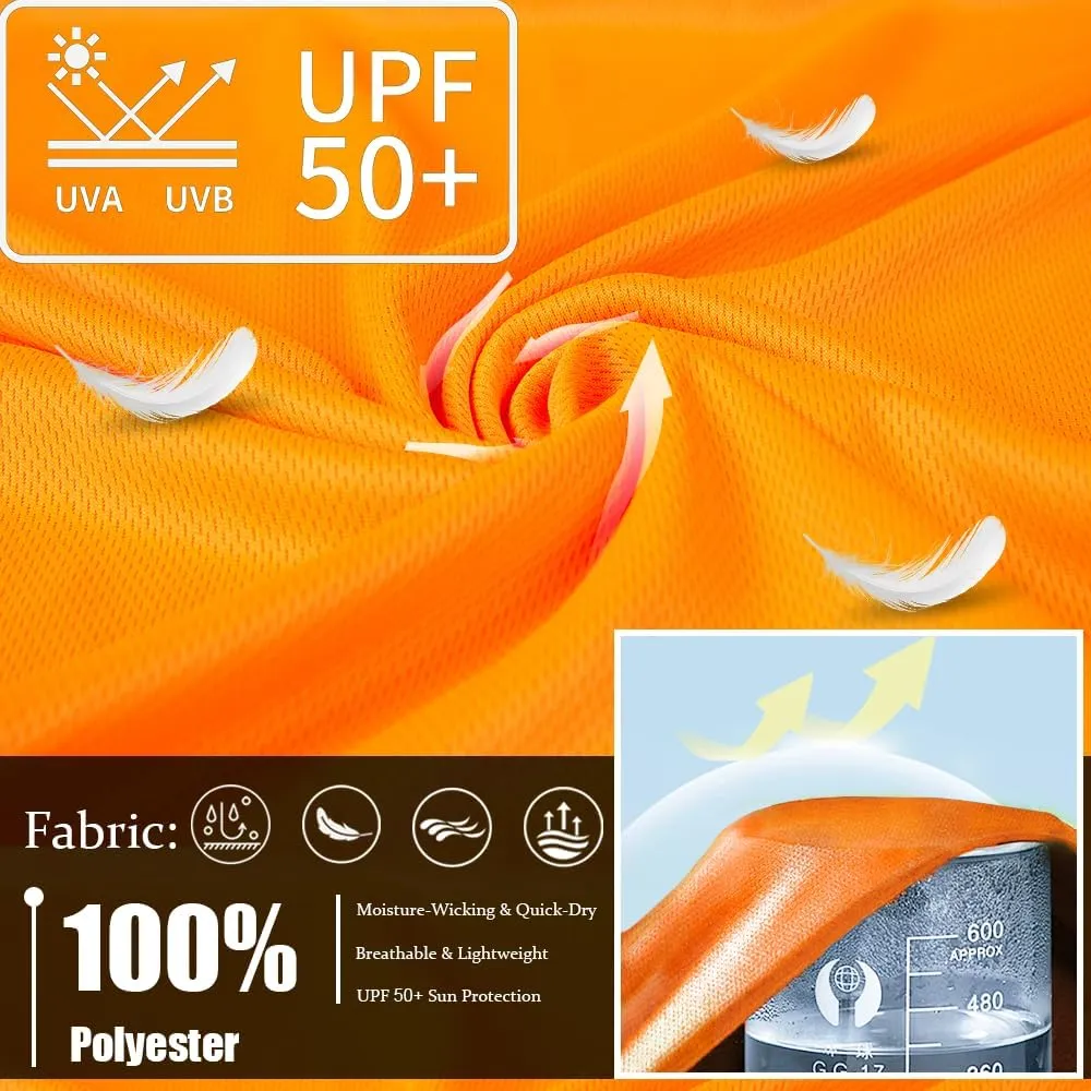 3PC or 6PC Men’s UPF 50  Sun Protection Lightweight Long Sleeve Hoodie, Quick-Dry SPF UV Shirt for Outdoor Active Wear