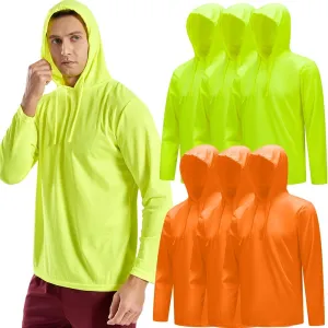 3PC or 6PC Men’s UPF 50  Sun Protection Lightweight Long Sleeve Hoodie, Quick-Dry SPF UV Shirt for Outdoor Active Wear