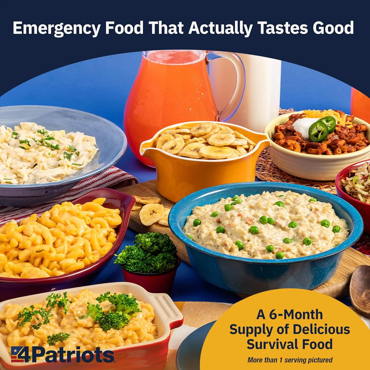 4Patriots 6-Month Survival Food Kit: Emergency Food Supply Designed to Last 25 Years, 1,376 Servings