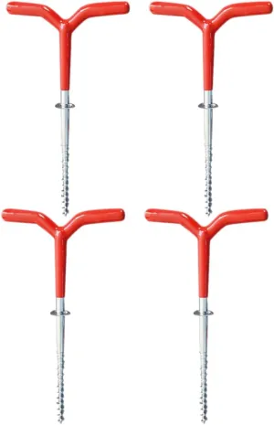 4pcs Portable Spiral Tent Pegs Heavy Duty Stakes for Camping Fishing and Winter Use Durable Ice and Ground Anchors Handle for and Stability