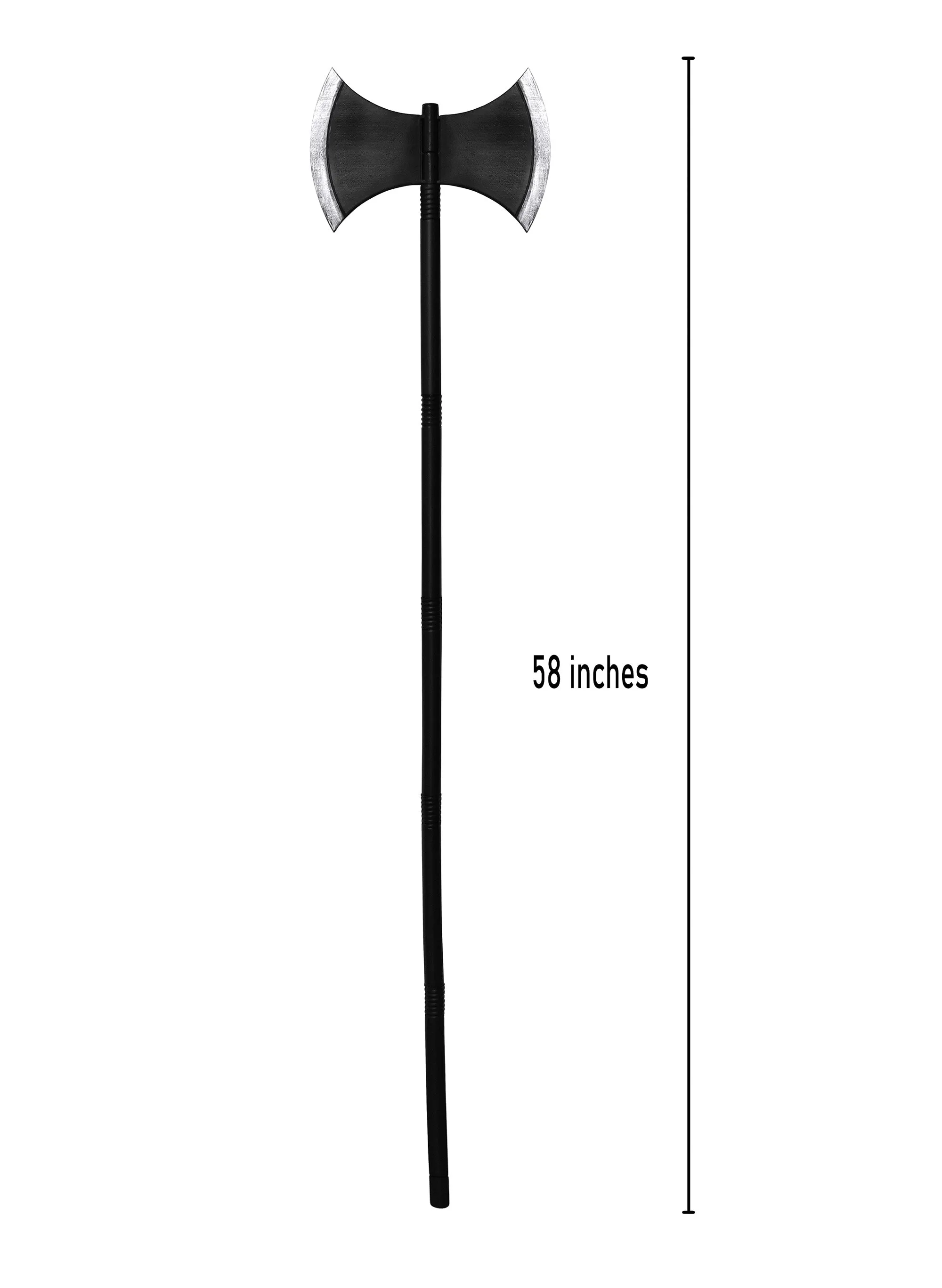 58 inch Plastic Double Bladed Broad Axe Staff Executioner Grim Reaper Costume Accessory Prop
