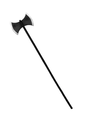 58 inch Plastic Double Bladed Broad Axe Staff Executioner Grim Reaper Costume Accessory Prop