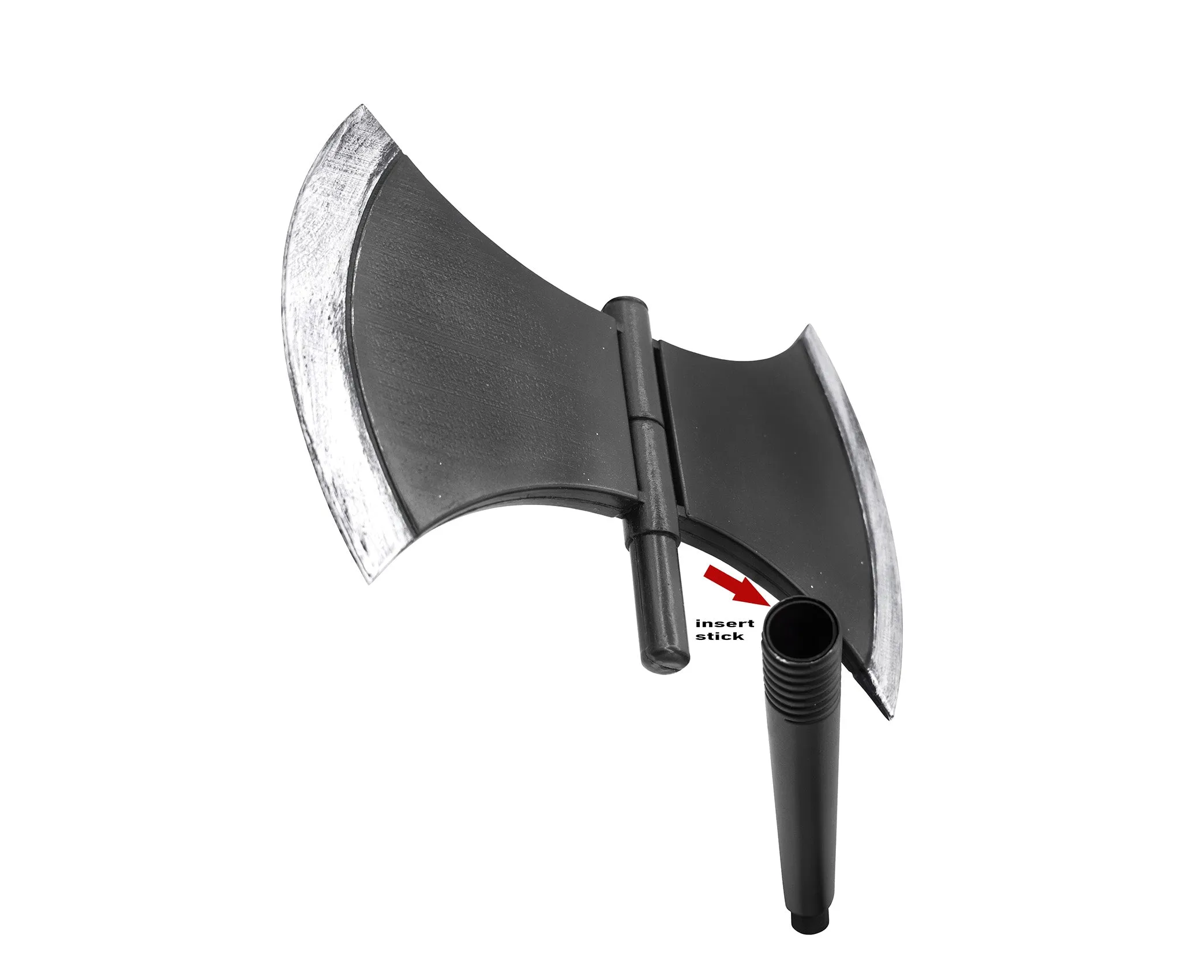 58 inch Plastic Double Bladed Broad Axe Staff Executioner Grim Reaper Costume Accessory Prop