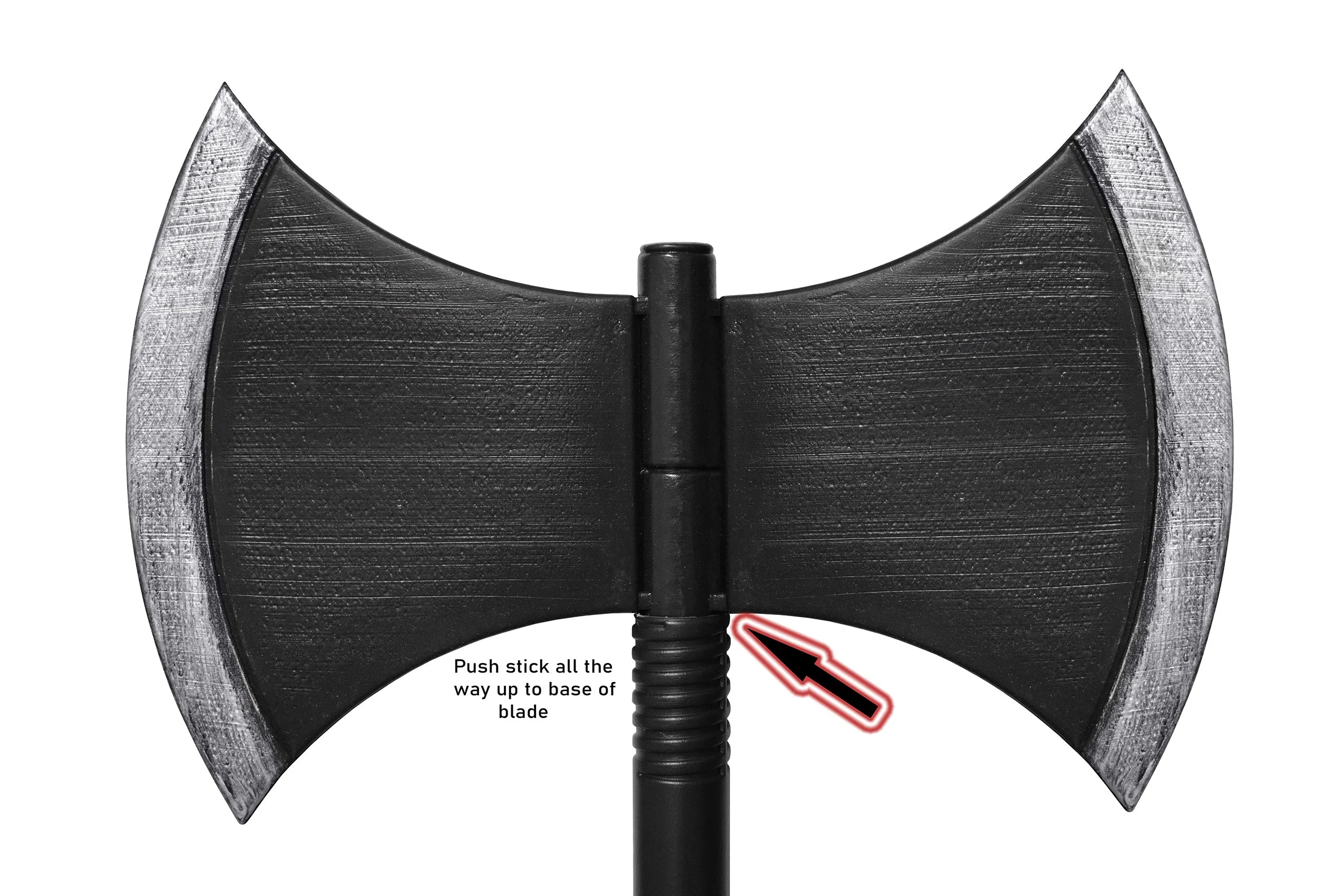 58 inch Plastic Double Bladed Broad Axe Staff Executioner Grim Reaper Costume Accessory Prop