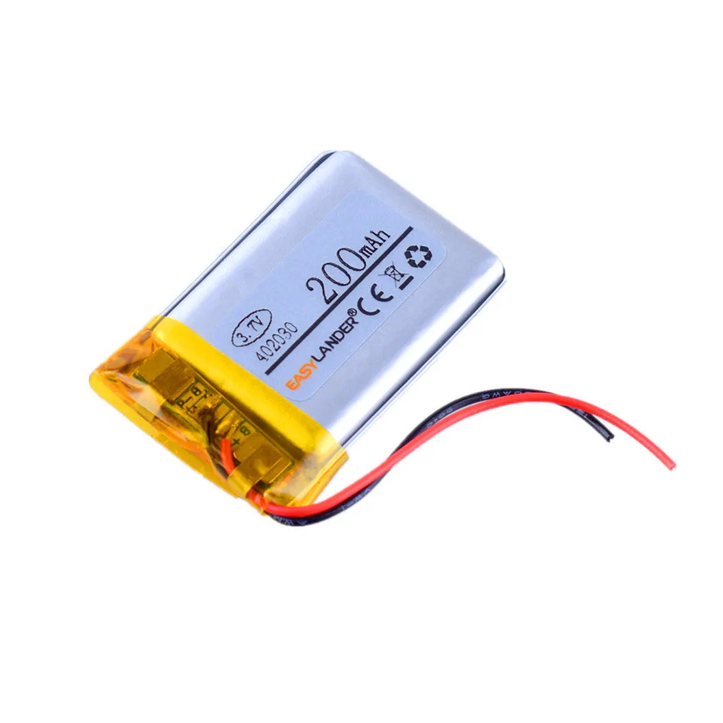 5pcs 402030 3.7V 200mAh battery for MP3 MP4 MP5 watch DVR GPS PDA BH-214 BH-111