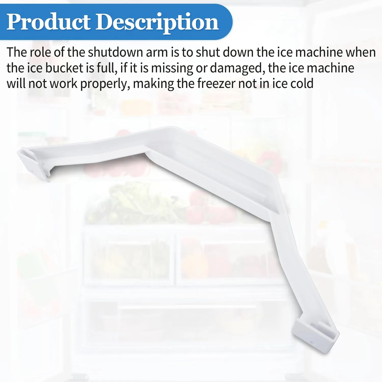 7016326 Ice Maker Shutoff Rudder Arm Compatible with Sub-Zero Freezer 611 650, Refrigerator Freezer Shutoff Arm Replacement Part Models 4202730, 2 Pack