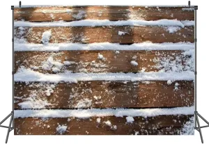 7x5FT Abstract Wooden Floor Covered ice Snow Photography Backdrop Background Cloth Portrait Photo Booth Studio Prop Banner Photographers Home Office Decor Supplies