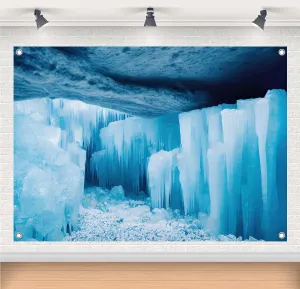 9x6ft Fabric Ice Cave Photography Backdrop Mysterious Dreamlike World of Ice Crystals Background for Winter Theme Parties Banner Decorations Photo Studio Props