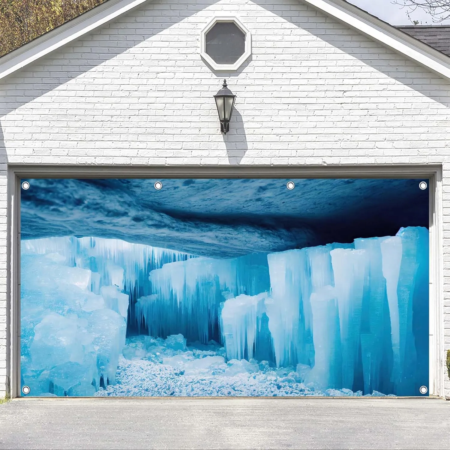 9x6ft Fabric Ice Cave Photography Backdrop Mysterious Dreamlike World of Ice Crystals Background for Winter Theme Parties Banner Decorations Photo Studio Props