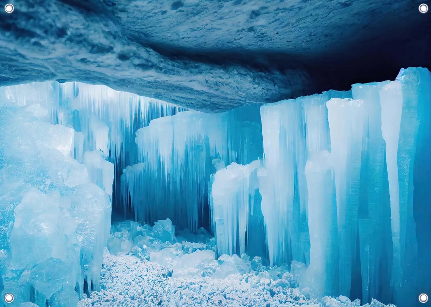 9x6ft Fabric Ice Cave Photography Backdrop Mysterious Dreamlike World of Ice Crystals Background for Winter Theme Parties Banner Decorations Photo Studio Props