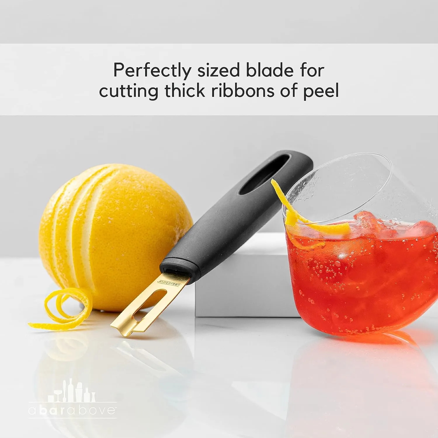 A Bar Above Premium Quality Channel Knife, Stainless Steel Bar Tool, Garnish for Cocktail Mixers, Lemon Zester, and Fruit Peeler, Professional Grade Bar Accessory, Stainless Steel