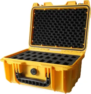 AC03 Knife Case for 24 Folding Knives-IPX7 Waterproof Heavy Duty Pocket Knife Storage Hard Case Box Storage Organizer,Folding Knife Collection Protective Box(Yellow)