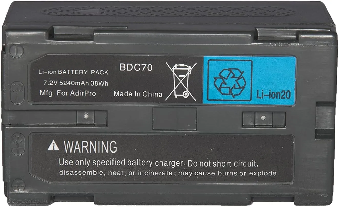 AdirPro BDC70 - BDC58 - BT-70 Li Ion Battery for Topcon & Sokkia Total Stations, Robotic Total Stations and GNSS Receivers