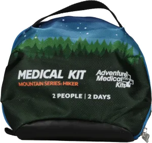Adventure Medical Kits Mountain Series Medical Kit - Hiker - Emergency Medical First Aid Kit - for 2 People for 2 Days - Comes with a Trauma Pad, Medicine, Guide Book & More - Forest