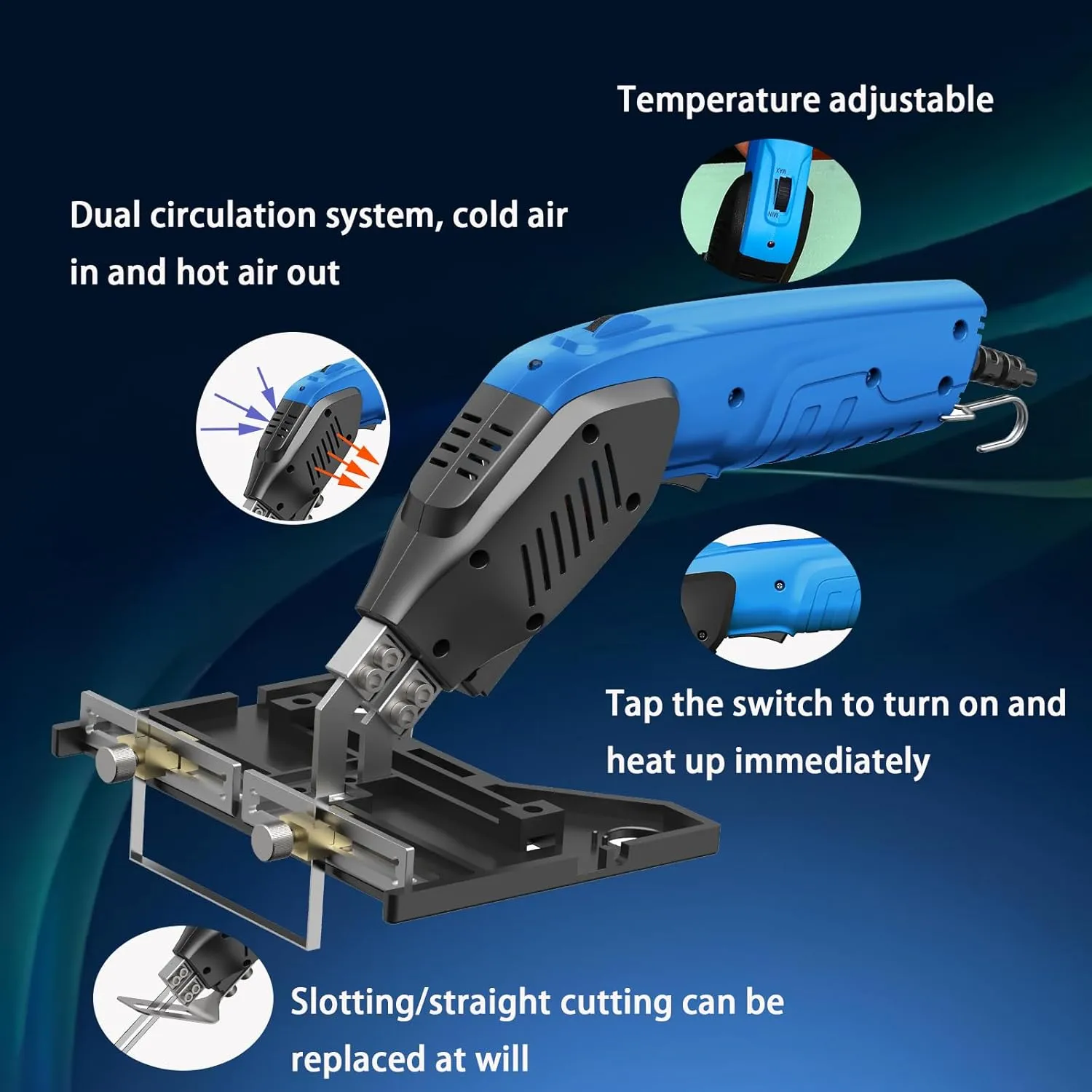 Air Cooled, Electric hot knife - Foam cutting tool with Blades & Accessories Use Foam Cutter for Engraving and DIY Handmade