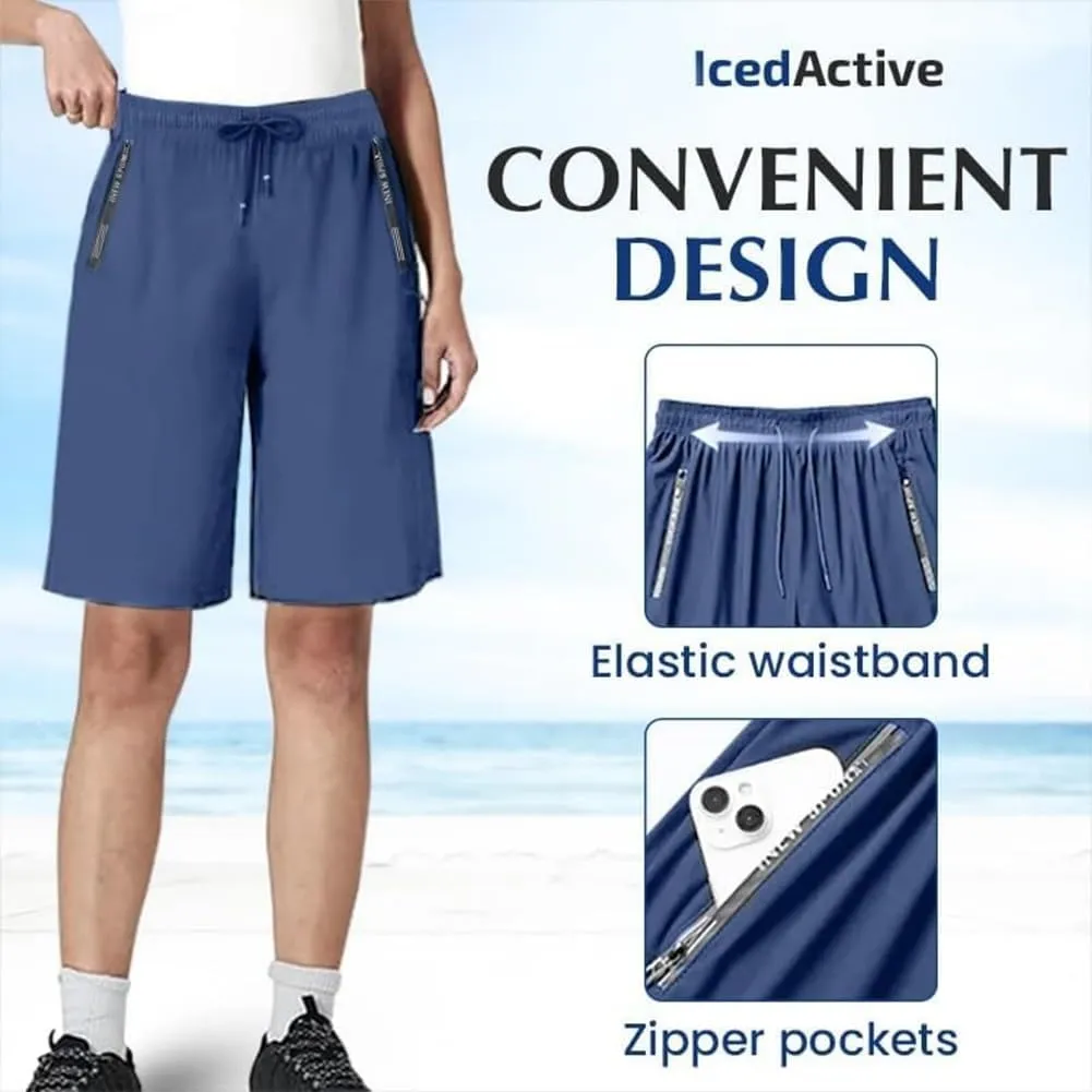 Airyflex Shorts for Women, ICV Shorts for Seniors Men Over 50 Ice Silk Cooling Quick-Dry Active Plus Size Cool Short