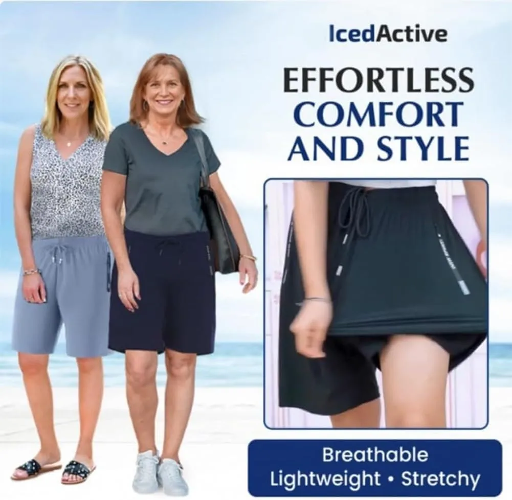 Airyflex Shorts for Women, ICV Shorts for Seniors Men Over 50 Ice Silk Cooling Quick-Dry Active Plus Size Cool Short