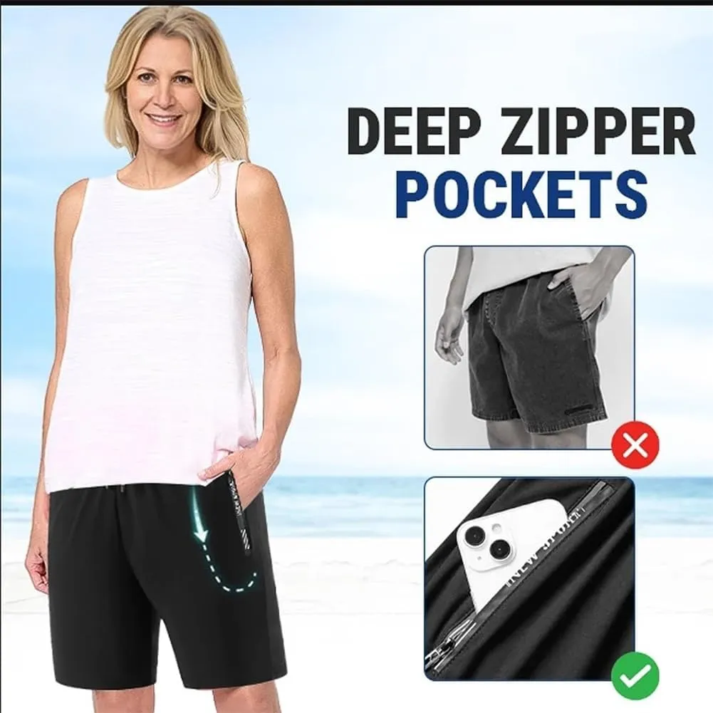 Airyflex Shorts for Women, ICV Shorts for Seniors Men Over 50 Ice Silk Cooling Quick-Dry Active Plus Size Cool Short