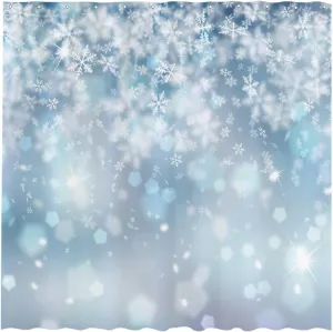 Allenjoy 72x72 inch Winter Shower Curtain Falling Snowflake Bokeh Ice Wonderland Bathroom Curtain Durable Waterproof Fabric Bathtub Sets Home Decor
