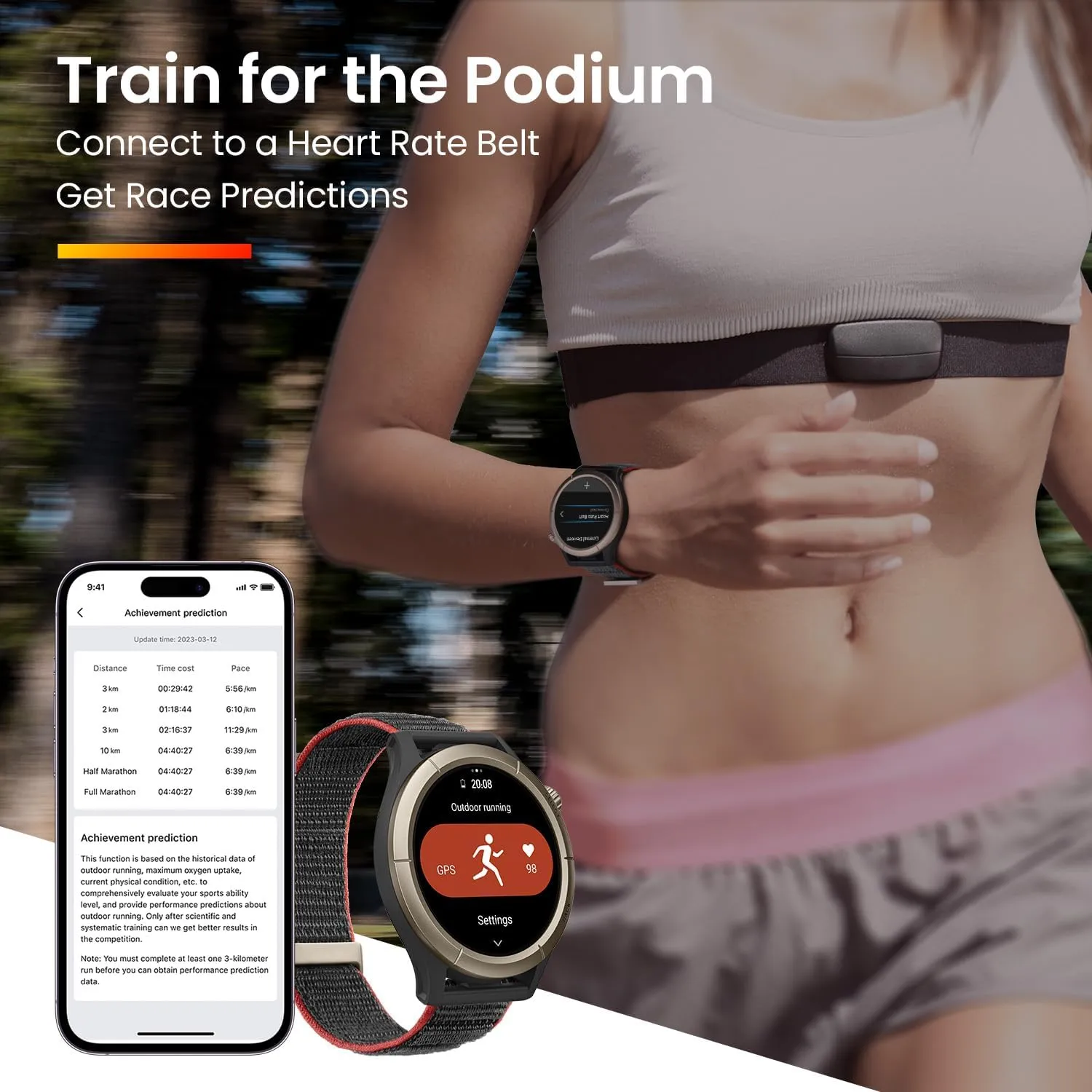 Amazfit Cheetah Pro 47mm Running Sports Smart Watch with Dual-Band GPS, Route navigation, Offline Maps, Training Template, 1.45'' AMOLED Display, 14-Day Battery, Activity Trackers and Smartwatches
