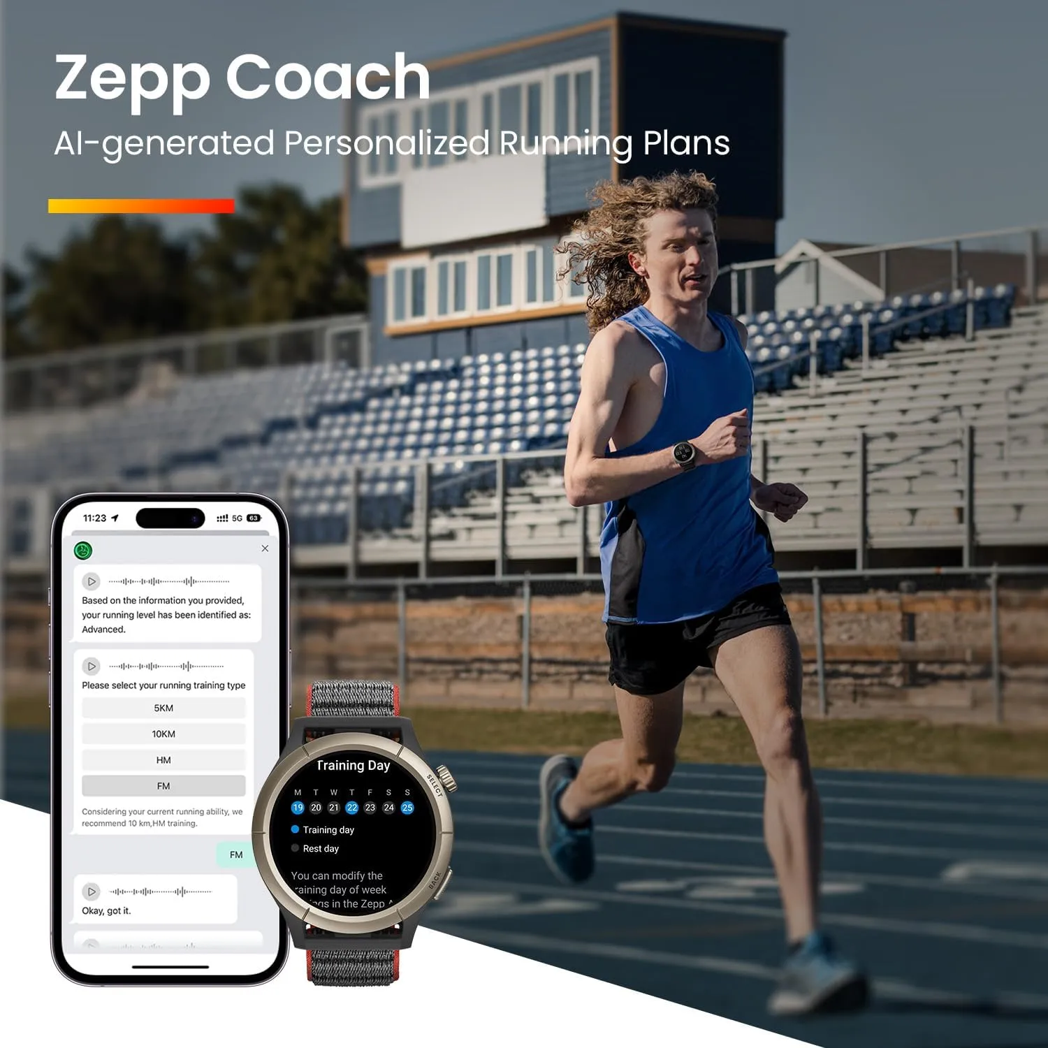 Amazfit Cheetah Pro 47mm Running Sports Smart Watch with Dual-Band GPS, Route navigation, Offline Maps, Training Template, 1.45'' AMOLED Display, 14-Day Battery, Activity Trackers and Smartwatches