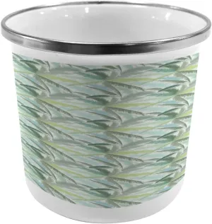 Ambesonne Palm Tree Steel Camping Mug, Leafy Branches in Shades of Green Tropical Summer Nature Rainforest Island Jungle, Printed Thermal Cup for Camping and Outdoor Activities, Multicolor