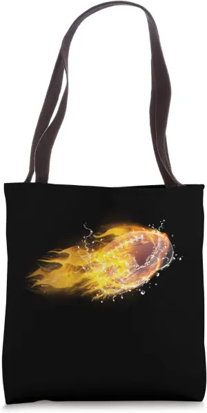 American Football Ice Flaming Fire Sports Lover Fireball Tote Bag
