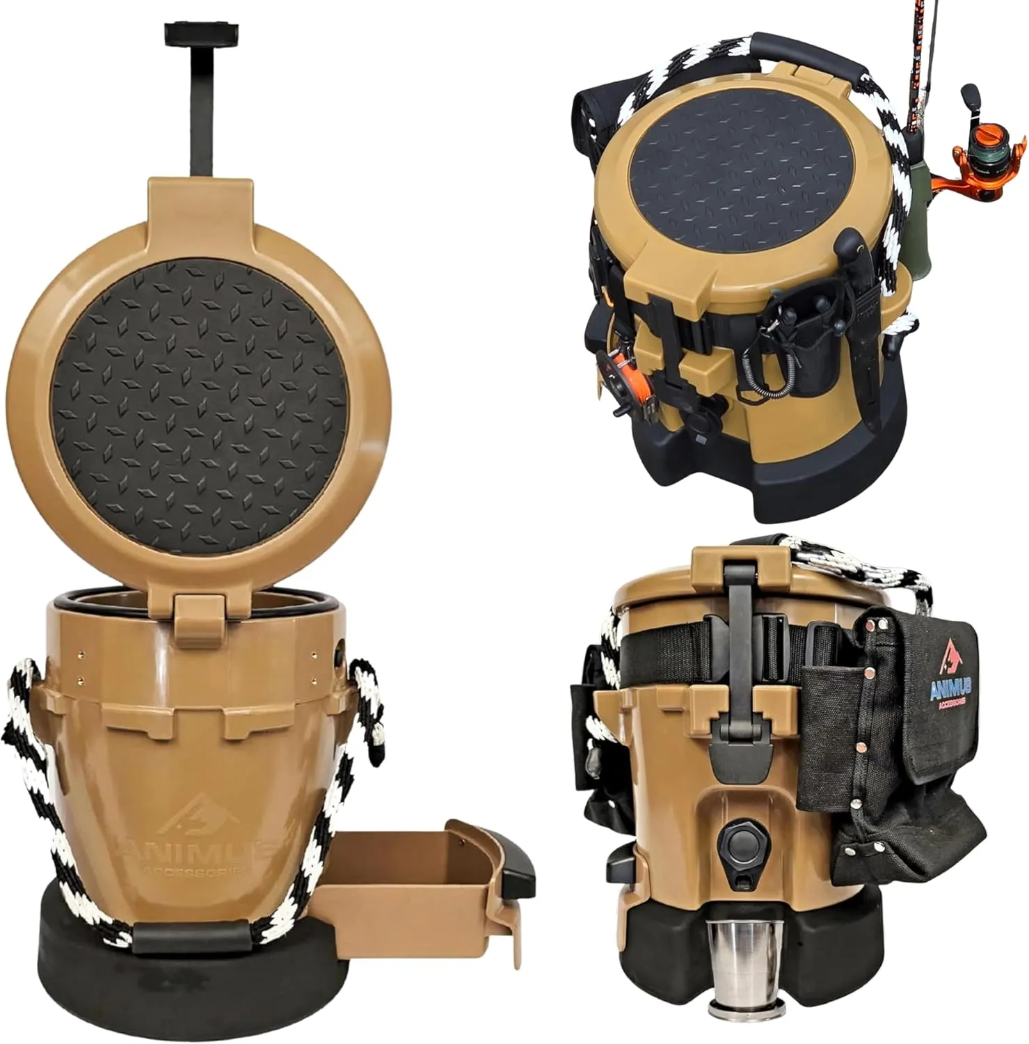 Animus Cooler- Built in Organization Bucket Cooler for Lunch, Water and Gear. Ideal for Mining, Construction, Fishing & Outdoors. Durable & Insulated