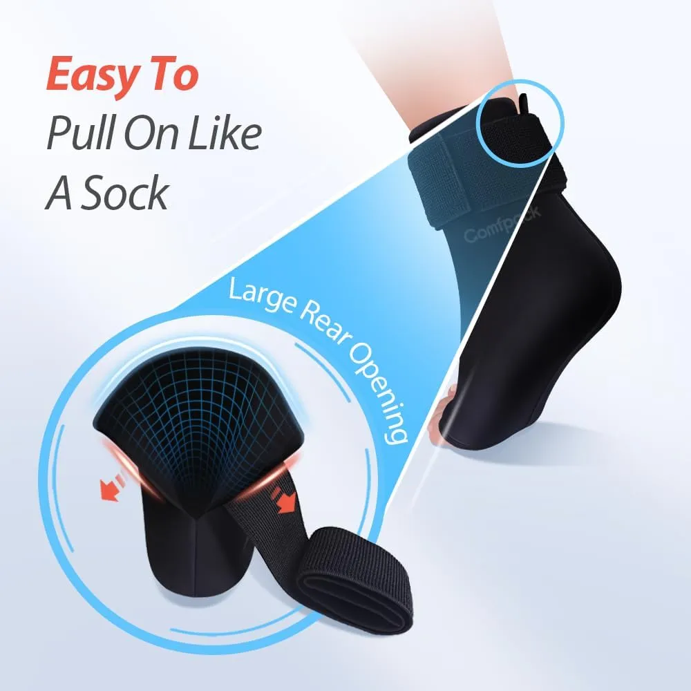 Ankle Ice Pack Wrap for Swelling, Foot Ice Pack Wrap for Injuries Reusable, Hot Cold Therapy Ice Sock for Plantar Fasciitis Relief, Achilles Tendonitis, Sprain, Surgery, Heel Pain, Black