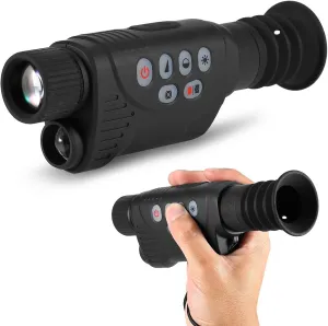 Anti-Blur Night Vision Monocular 30mm Lens 2.3X-9.2X Zoom,0.38 inch OLED Screen 1080p Digital Ranger Finder, 850nm Invisible IR waveligh for Outdoor Hunting Night Vision with WiFi APP