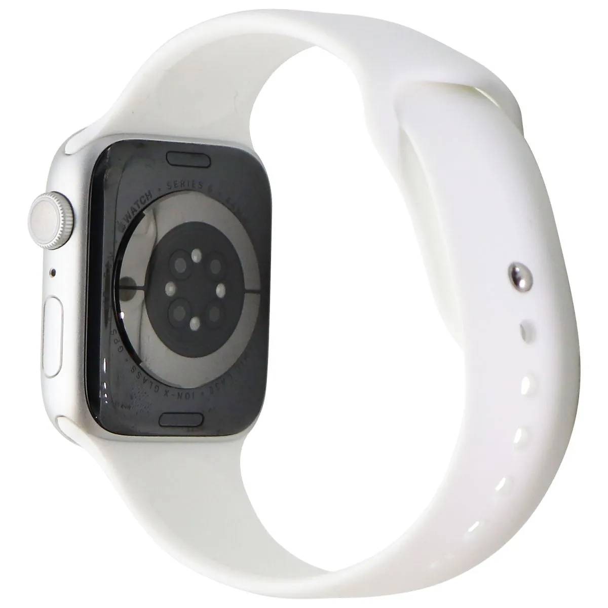 Apple Watch Series 6 (GPS Only) - 44mm Silver Aluminum/White Sport Band (A2292)