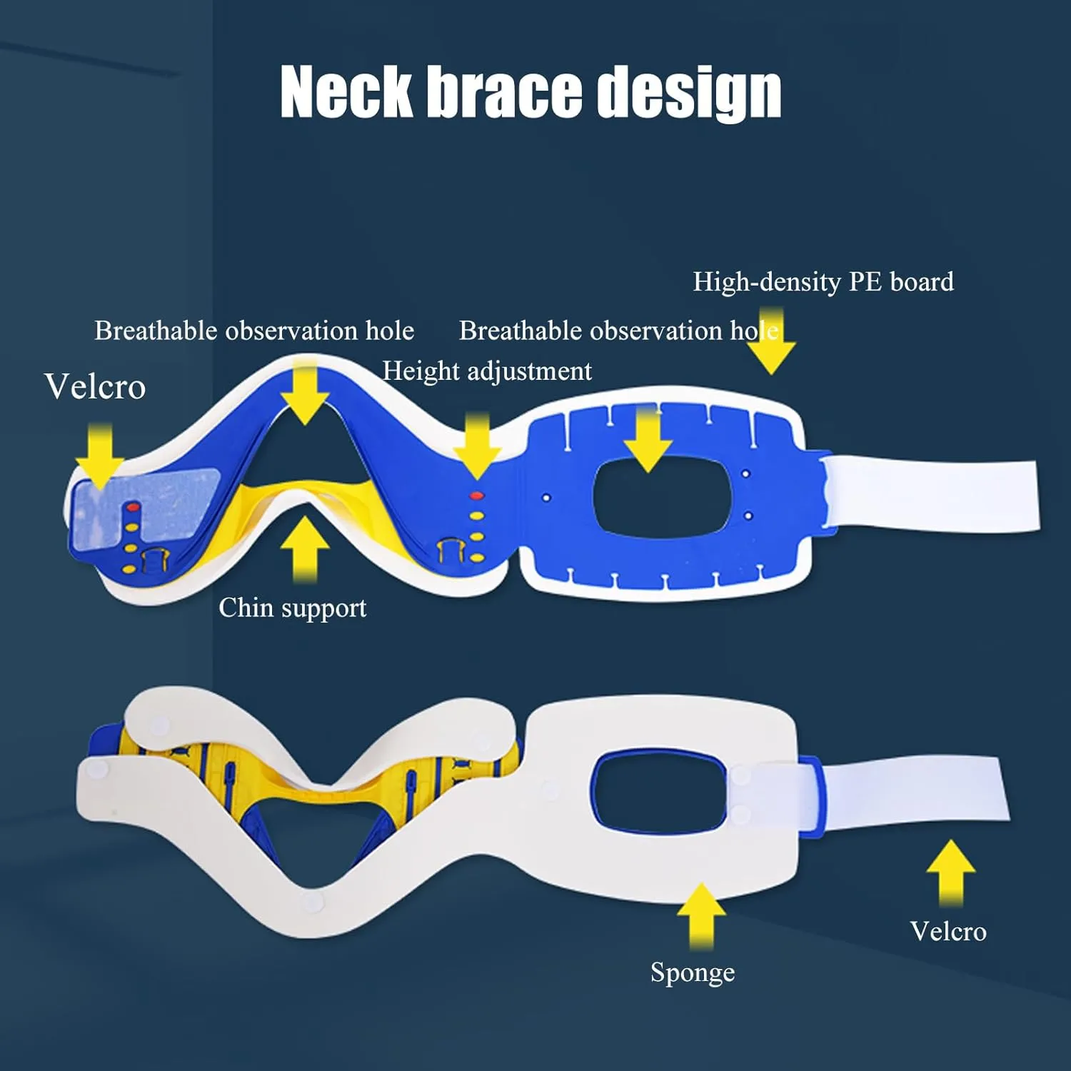 Aquatic Spine Board Rescue Kit - 72”x17”x2” Portable Portable Patient Transport Rescue with Neck Brace & Head Bed, Lightweight PE Plastics Ambulance Stretcher Gurney,Orange-72 * 17 * 2in